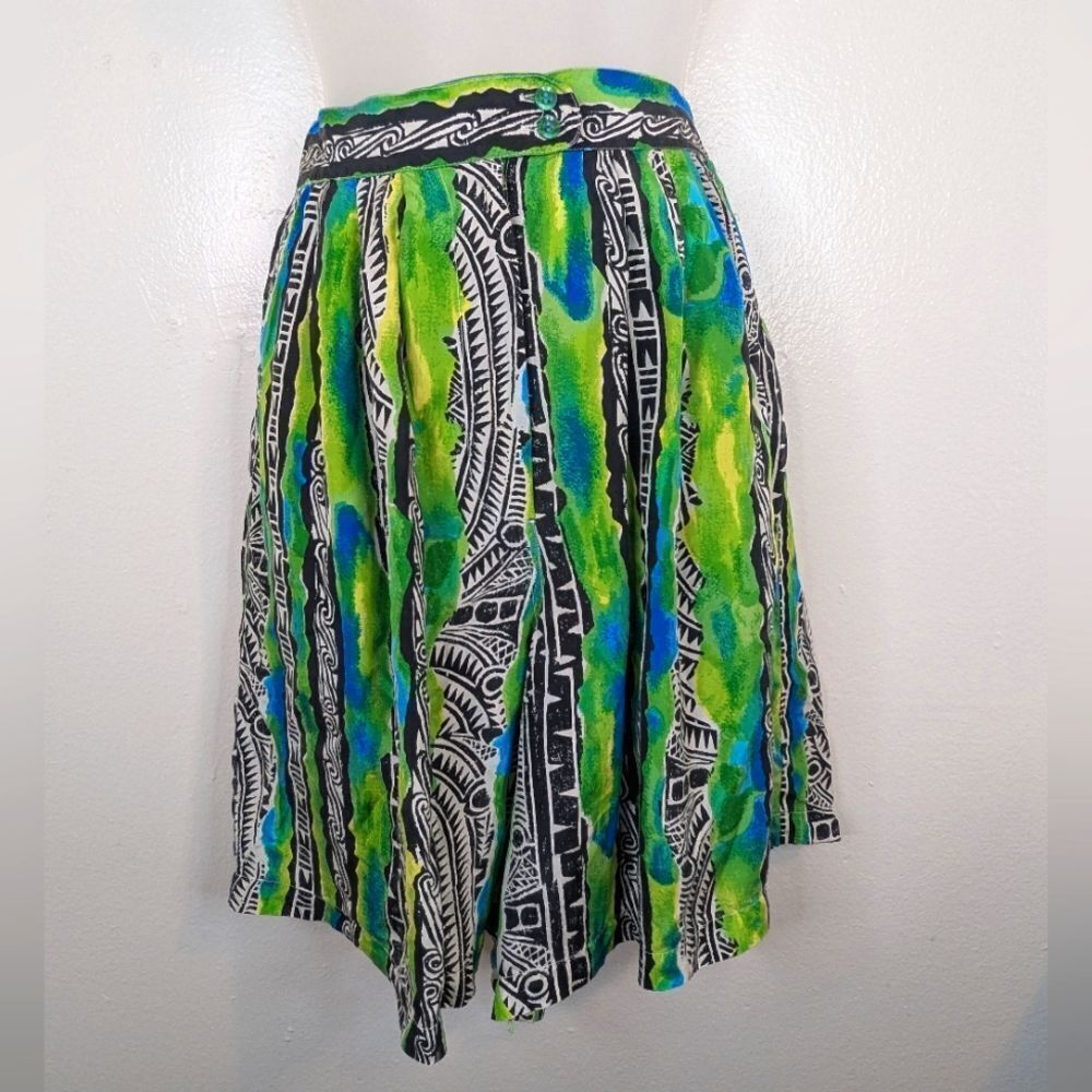 VTG Hattie Carnegie Silk 80s Maximalist Summer Art to Wear Beachy Coastal Shorts